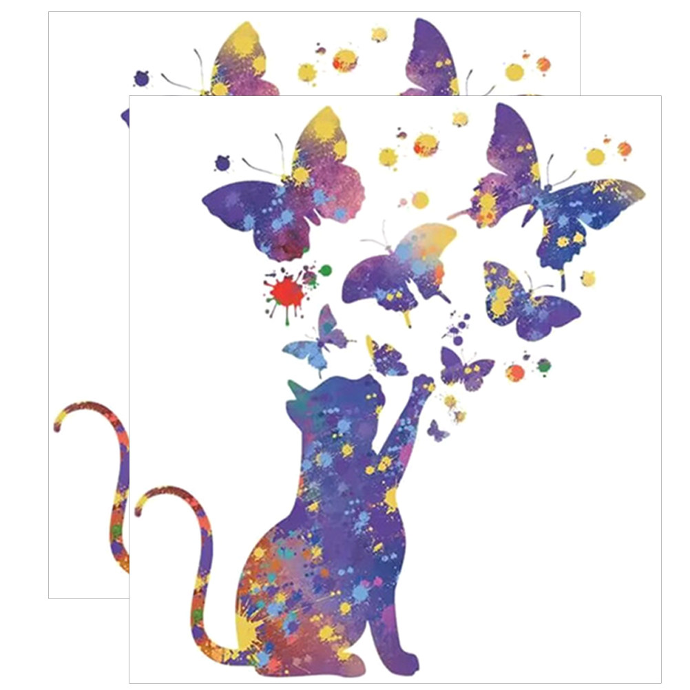 Home Decor Cat - 2 feuilles de décorations murales papillon