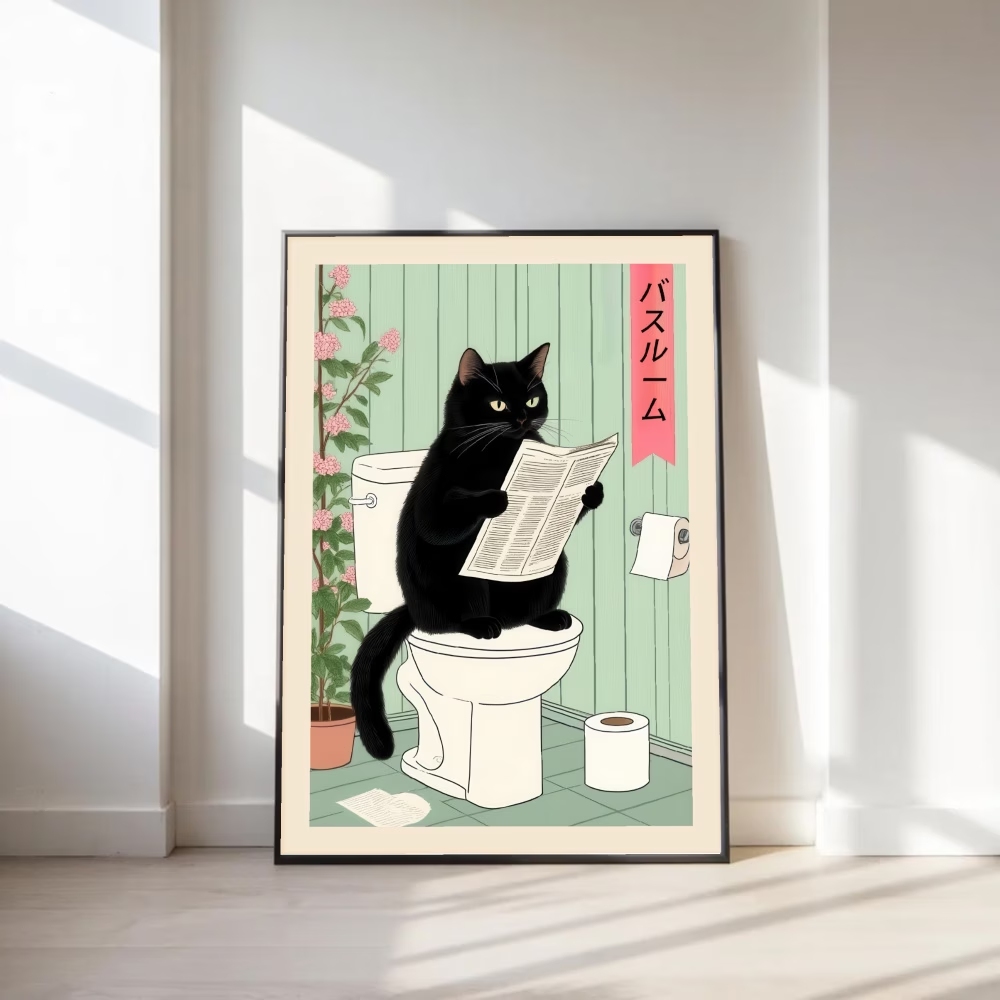 Home Decor Cat - Impression sur toile moderne et rétro,