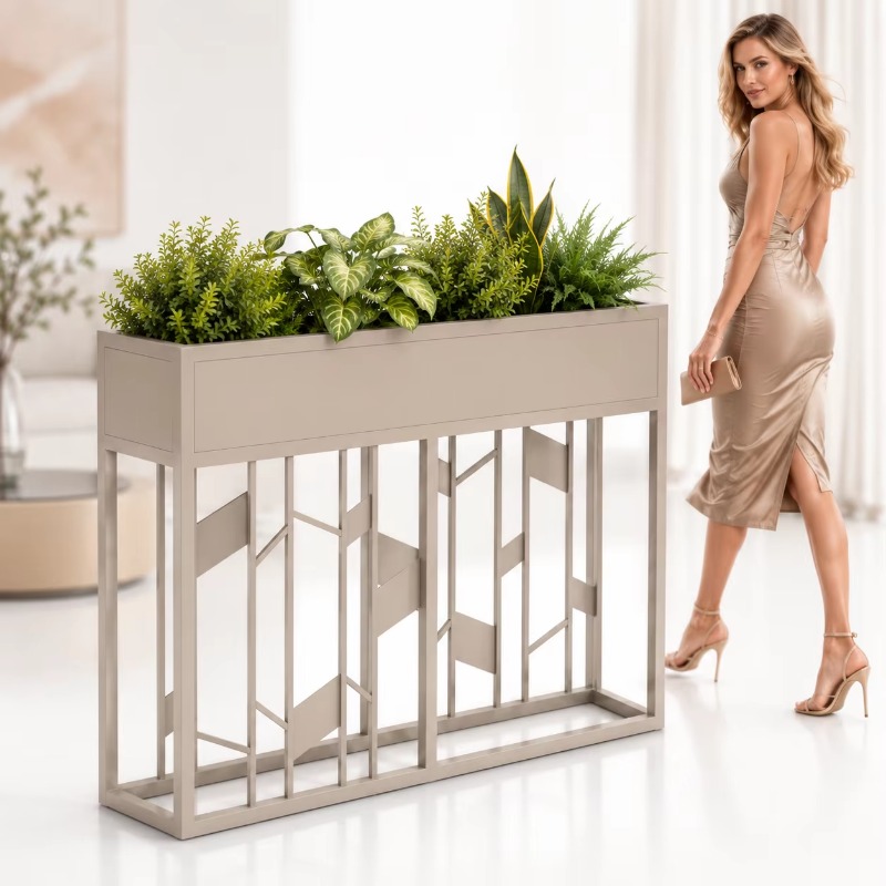 Room Divider Screen - Jardinière en métal noir mat de