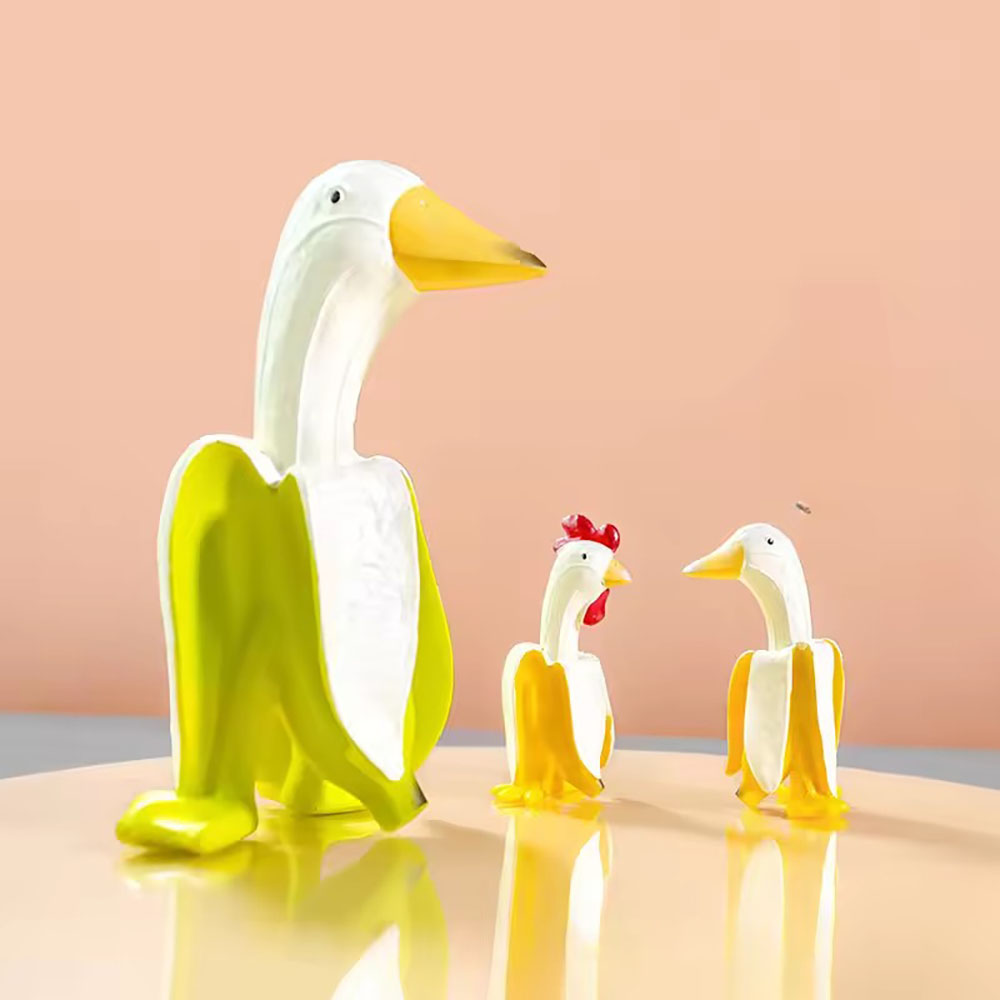 Home Decor Express - Décoration Canard Banane - Yeux Expressifs,