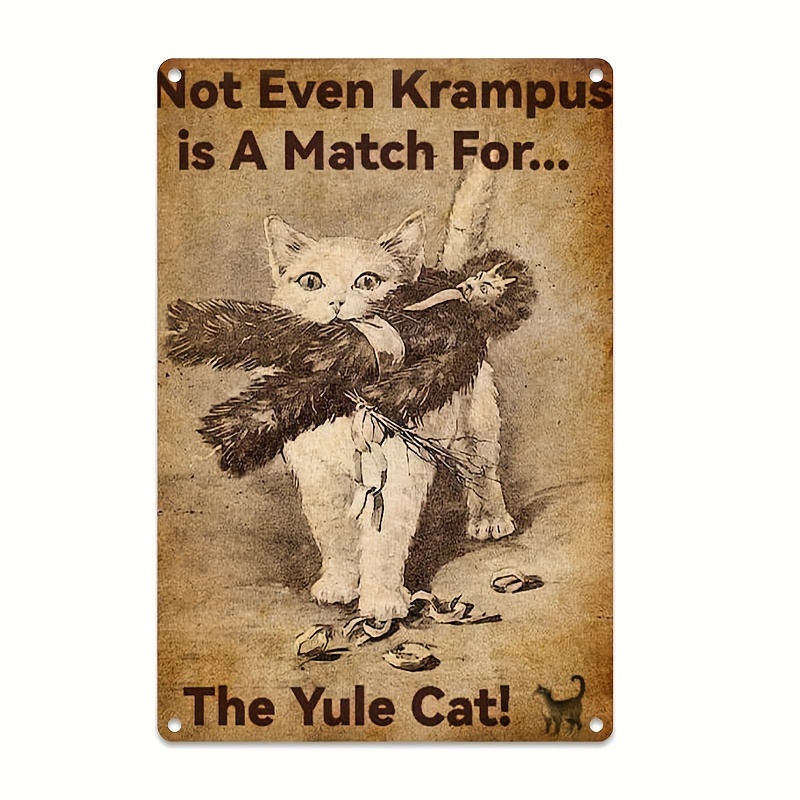 Home Decor Cat - Panneau métallique vintage Art Déco avec