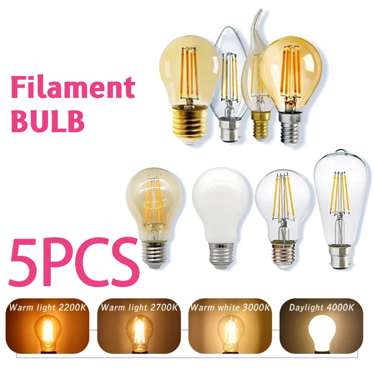 Home Decor Retro - Ampoule Edison rétro E27 E14 B22,