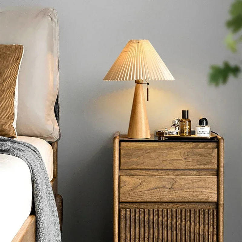 Home Decor Retro - Lampe de table plissée rétro, style