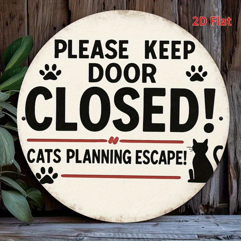 Home Decor Cat - Panneau métallique rond amusant haute définition