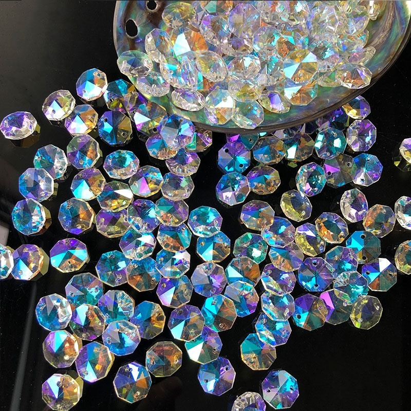 Crystal Sun Catcher - 100 Perles Octogonales en Verre Cristal