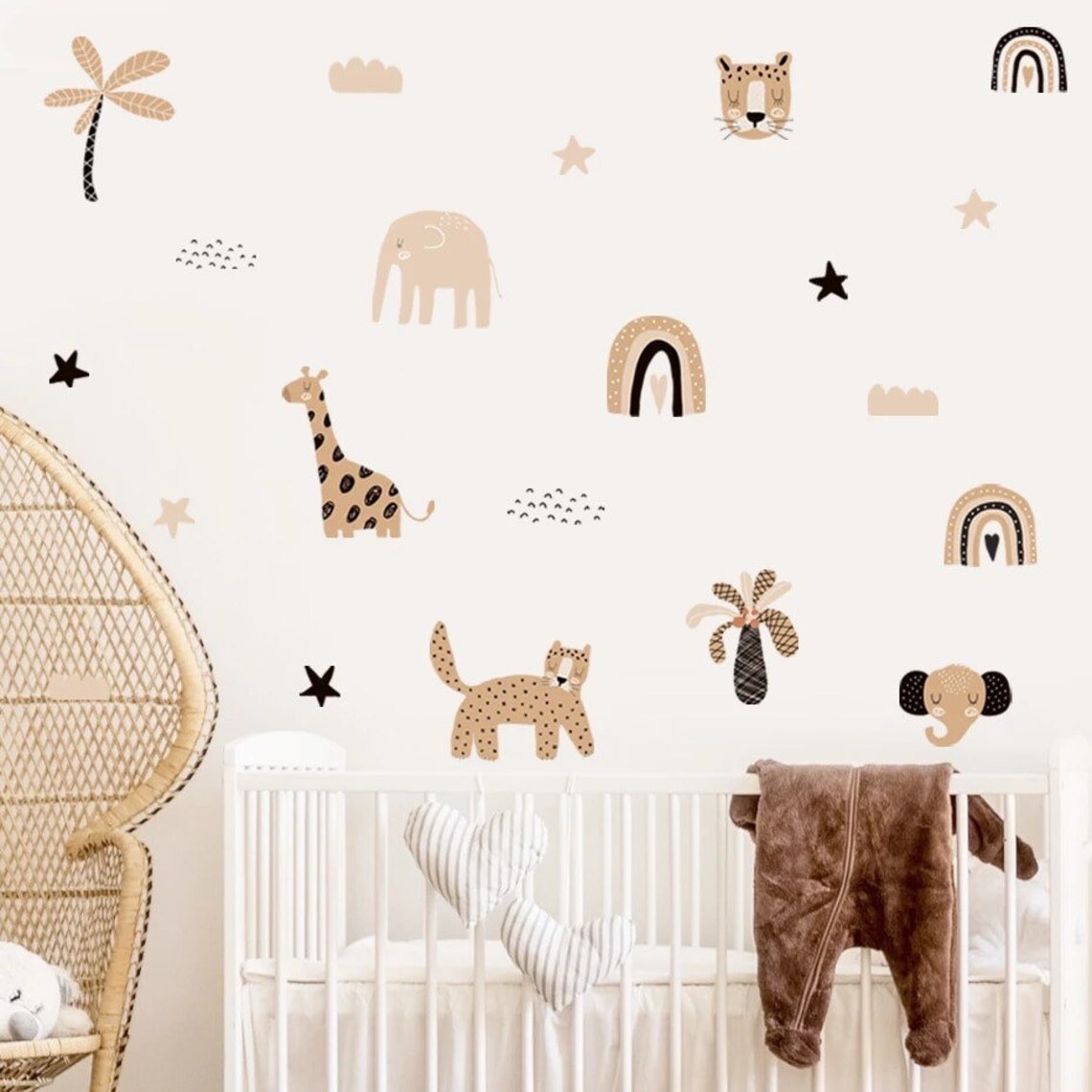 Home Decor Y2K - Autocollants Muraux Bohème Arc-en-ciel Cartoon Étoiles