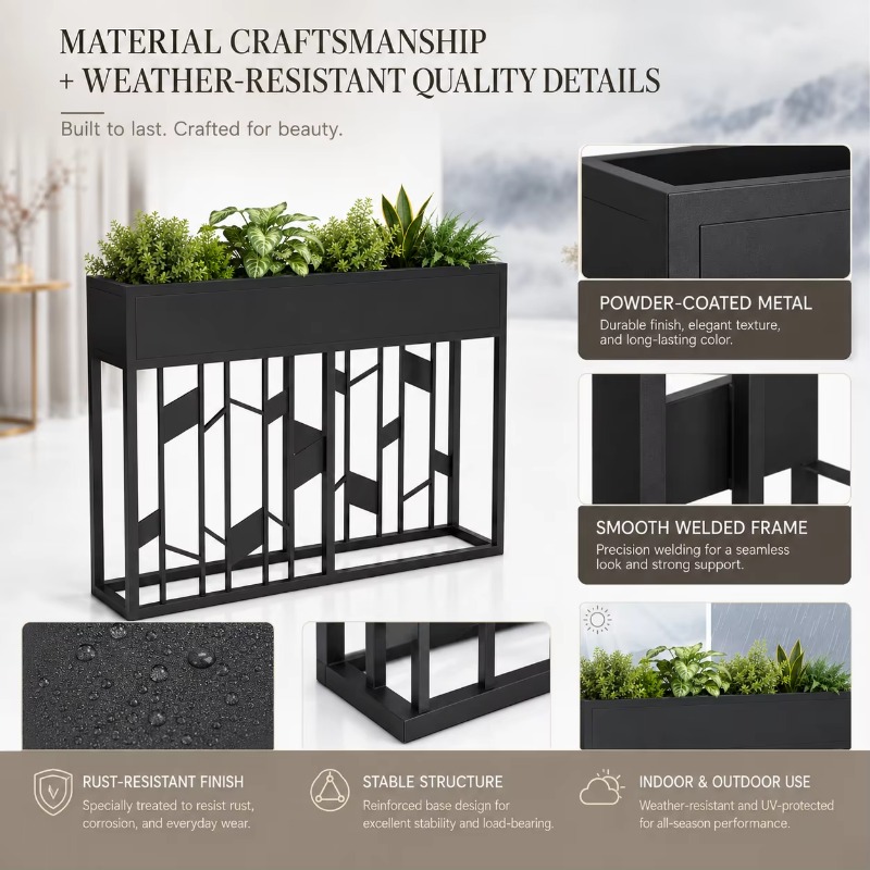 Jardinière en métal noir mat d - Room Divider Screen avis et prix
