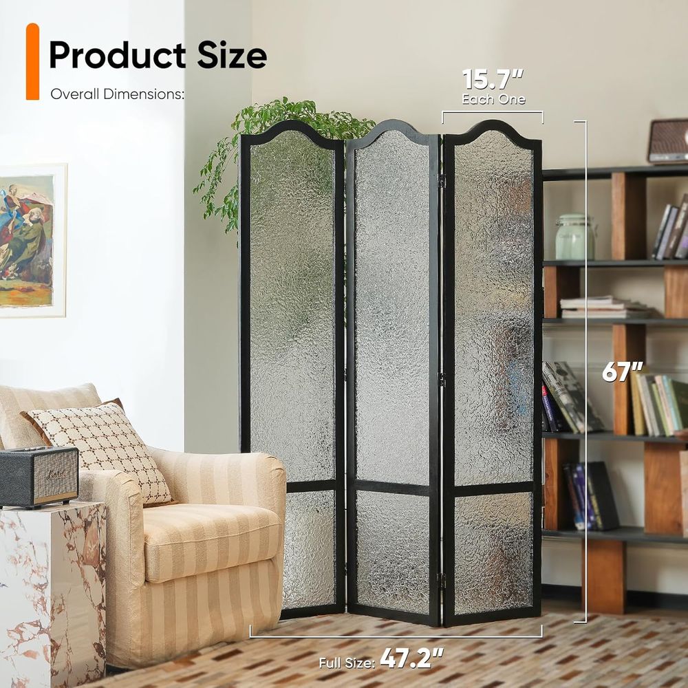 Paravent en acrylique noir à 3 - Room Divider Screen avis et prix