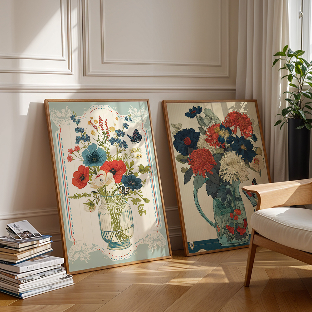 Lot de 2 affiches murales sur  - Home Decor Vase With Flowers avis et prix