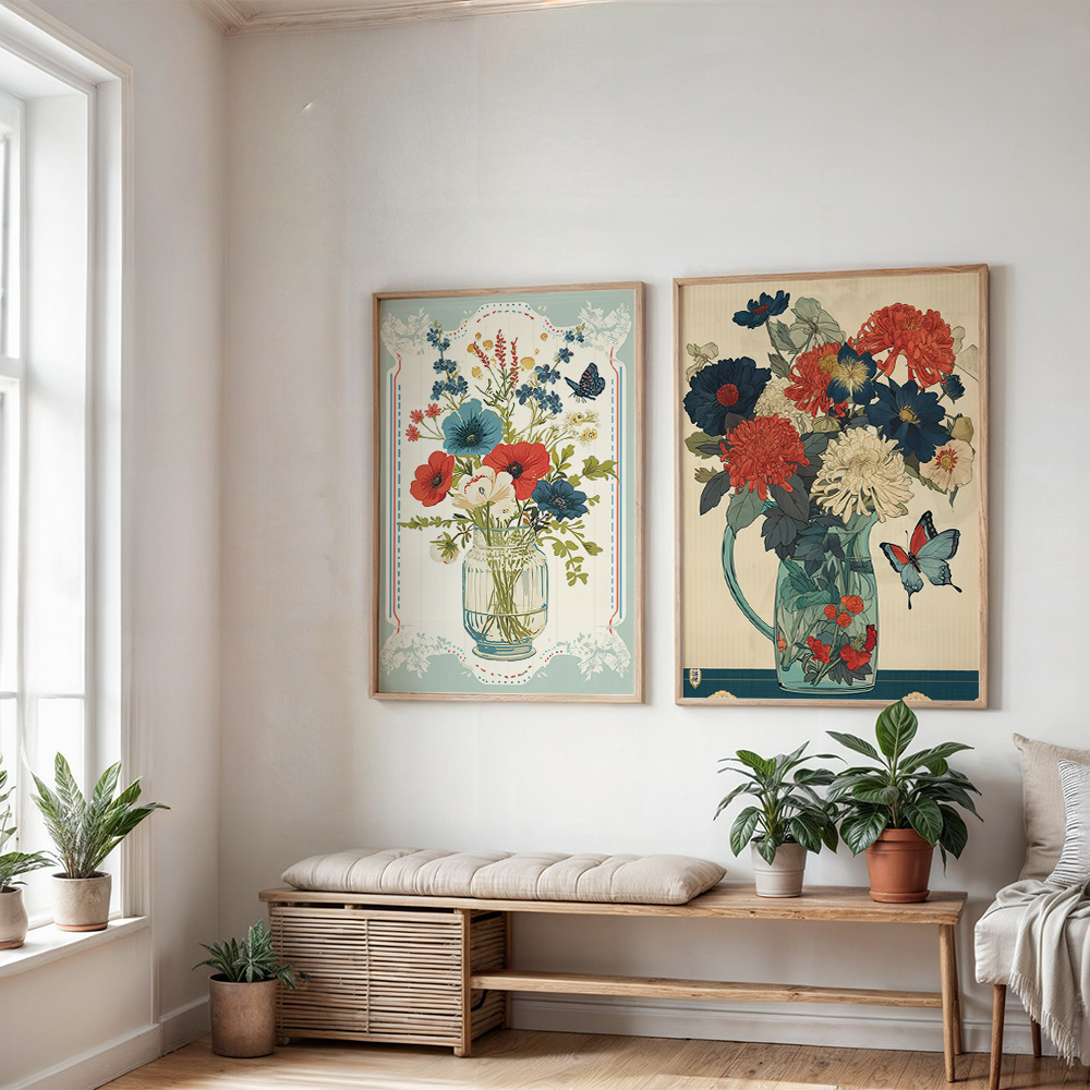 Lot de 2 affiches murales sur  - Home Decor Vase With Flowers avis et prix