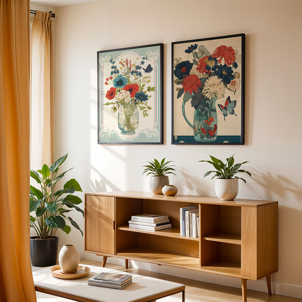 Lot de 2 affiches murales sur  - Home Decor Vase With Flowers avis et prix