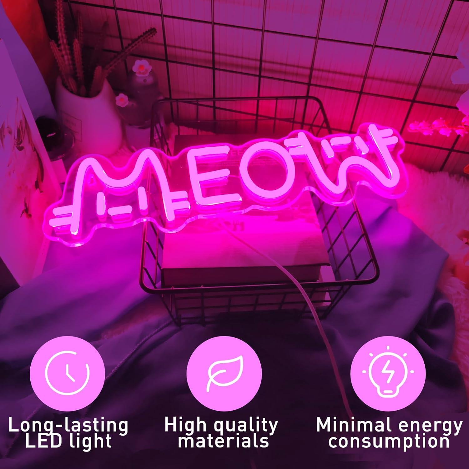 Enseigne néon LED USB à intens - Home Decor Cat avis et prix