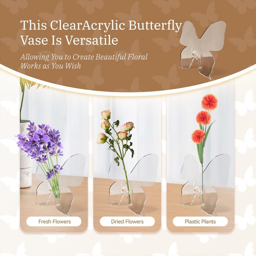 Vase à fleurs papillon Transpa - Home Decor Vase With Flowers avis et prix