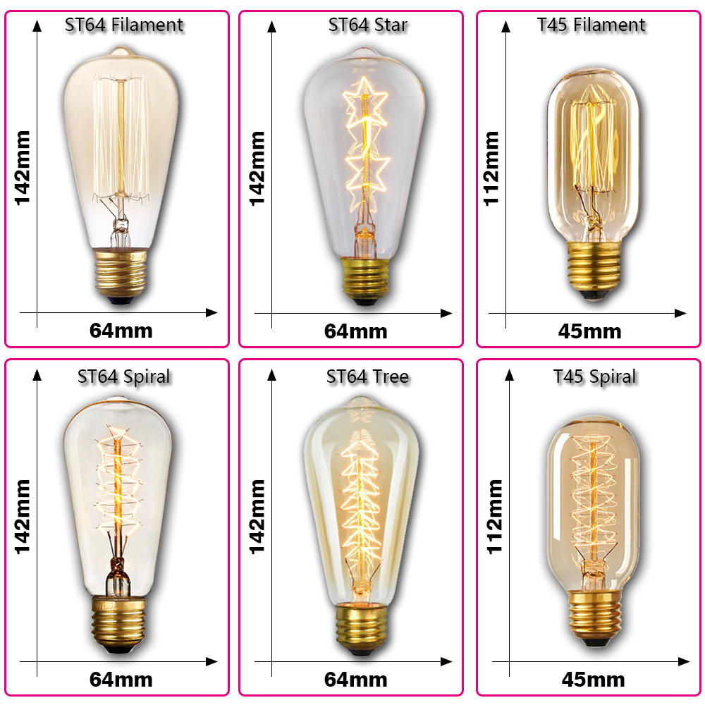 Ampoule Edison rétro E27 40W 2 - Home Decor Retro avis et prix